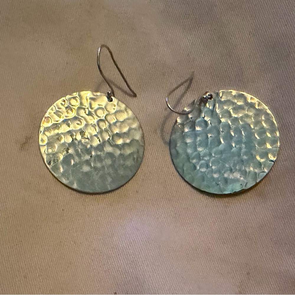 ATI .925 México Hammered Metal Disc Earrings